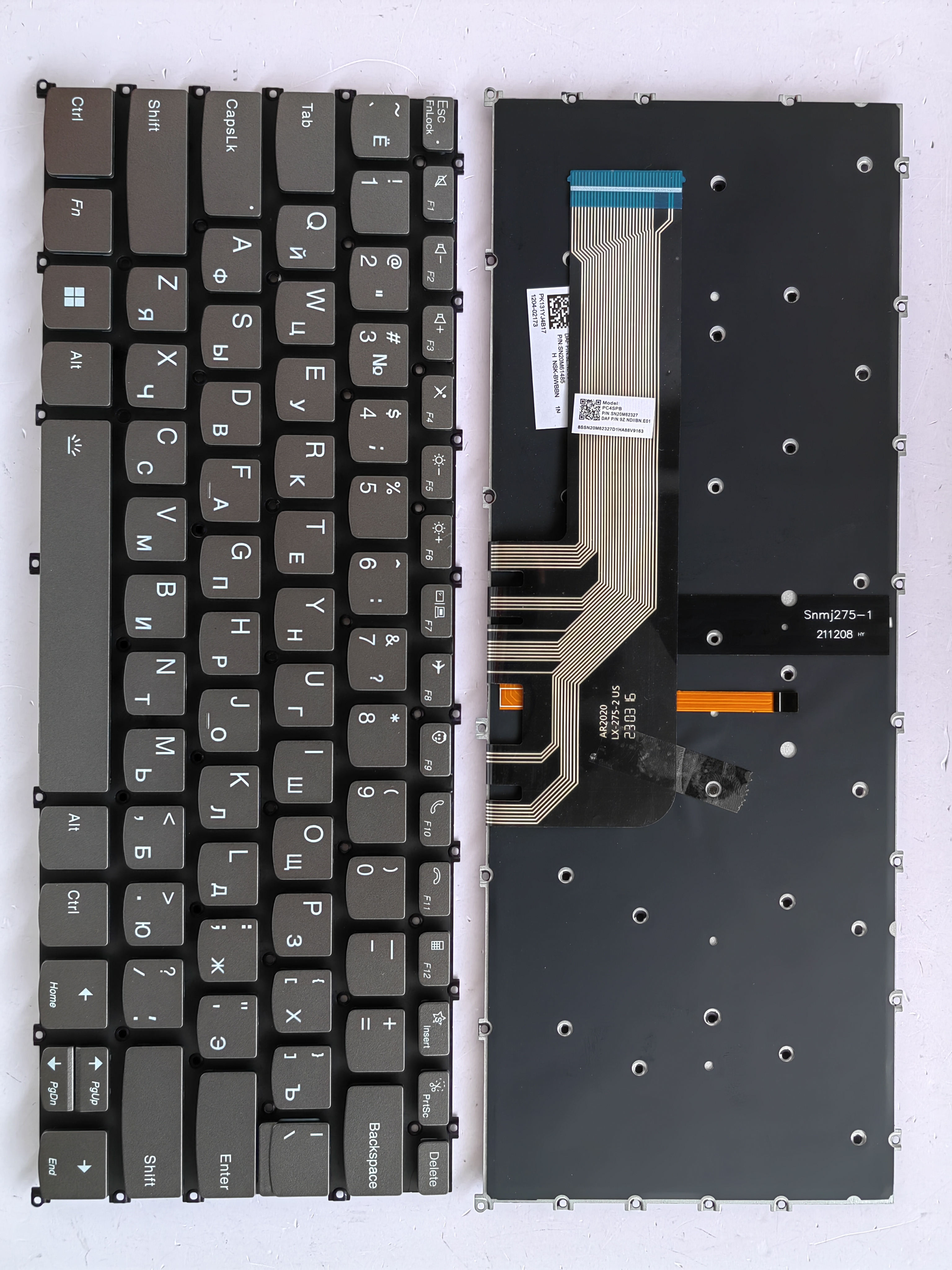 Picture of New Replacement Laptop Keyboard For LENOVO AIR 14 2021/K4e-itl/K4e-are/14ARE/14itl 2020 Grey Backlit (OEM) RU Layout